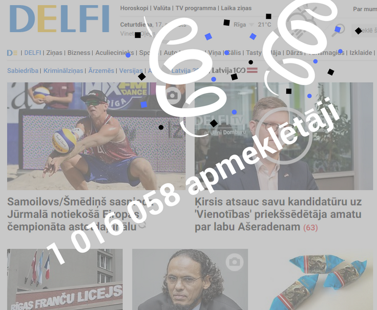 Delfi.lv pārsniedz pirmo miljonu
